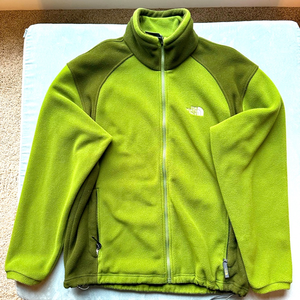 The North Face Two Tone Green Full Zip Fleece Jacket